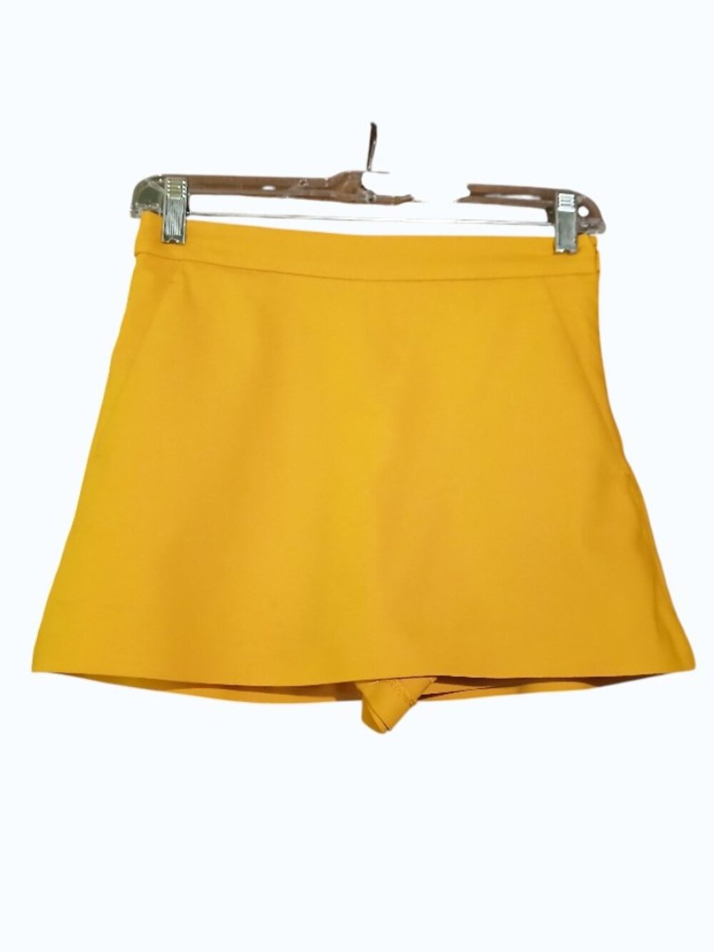 ZARA TRAFALUC COLLECTION Golden Yellow Mini High Waist Skort - EUC - Picture 2 of 11